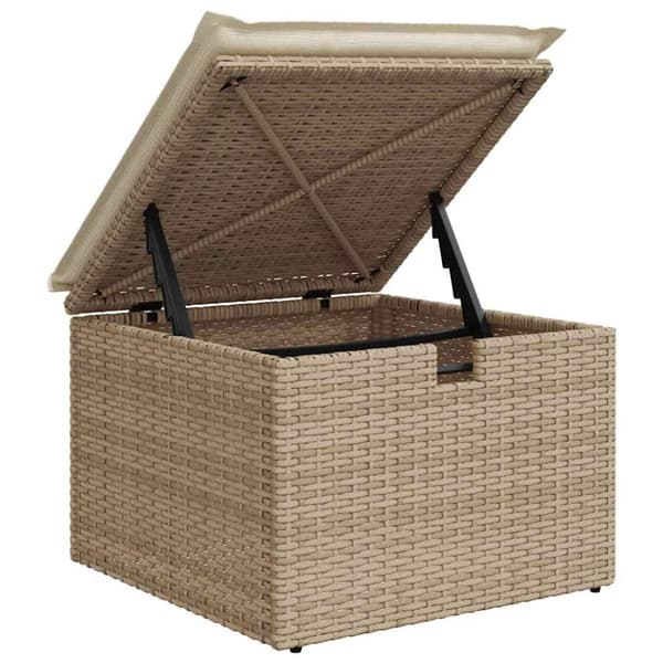 6-osainen puutarhakalustesarja tyynyillä, beige, polyrottinki