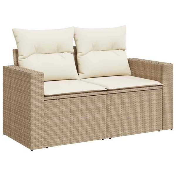 7-osainen puutarhaloungesetti, tyynyillä, beige