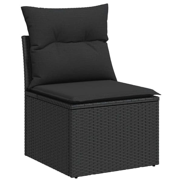 sofasæt til haven 7 dele med hynder polyrattan sort