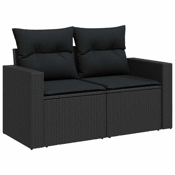 sofasæt til haven 7 dele med hynder polyrattan sort