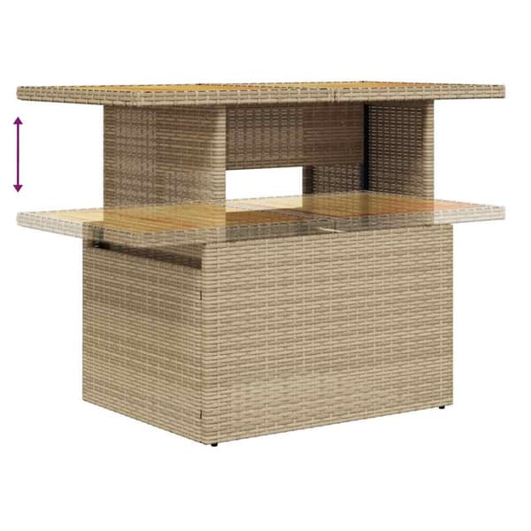 sofasæt til haven 8 dele med hynder polyrattan akacietræ beige