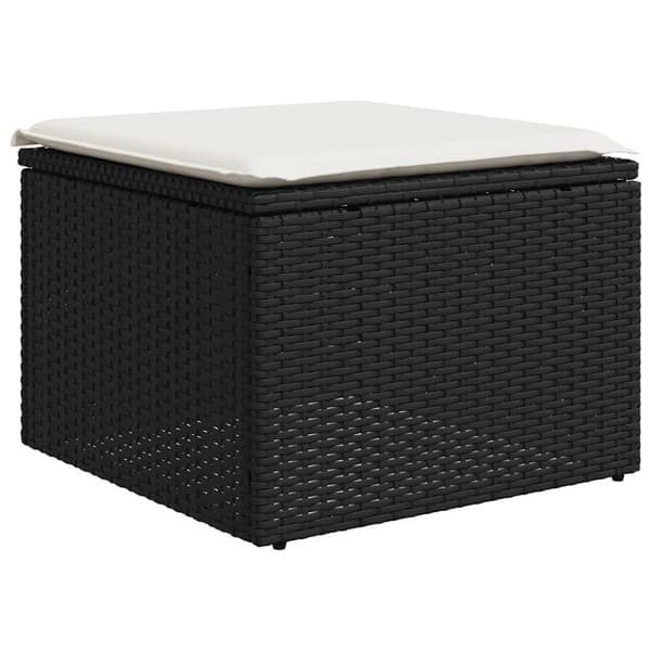 sofasæt til haven 2 dele med hynder polyrattan akacietræ sort