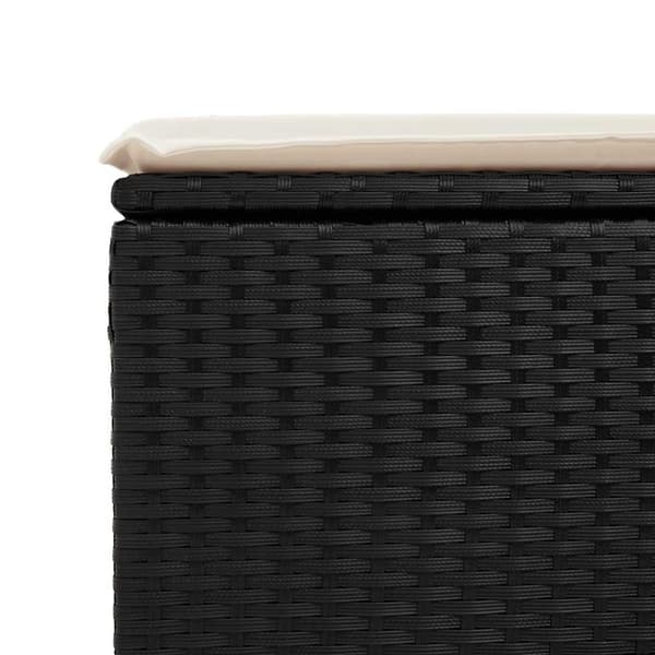 sofasæt til haven 2 dele med hynder polyrattan akacietræ sort