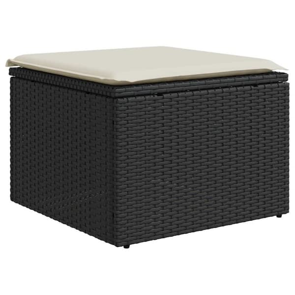 sofasæt til haven 9 dele med hynder polyrattan sort