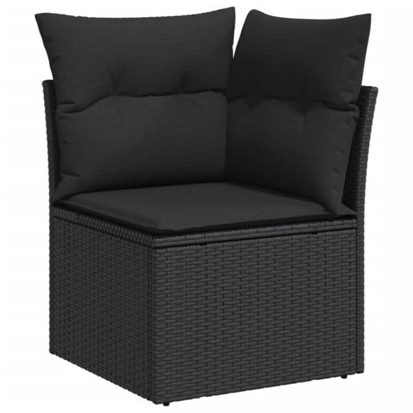 sofasæt til haven 7 dele med hynder polyrattan sort