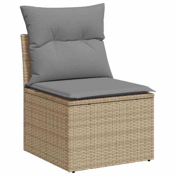 5-osainen puutarhakalustesarja tyynyillä, beige, polyrottinki