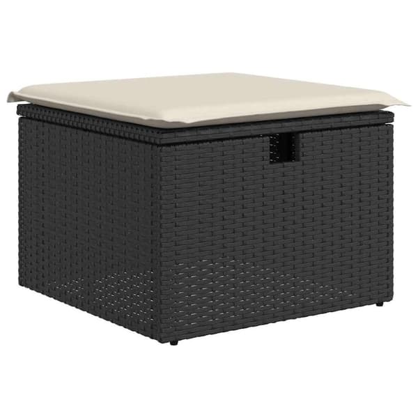 sofasæt til haven 9 dele med hynder polyrattan sort