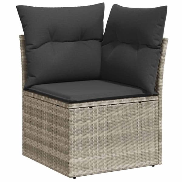 sofasæt til haven 8 dele med hynder polyrattan lysegrå