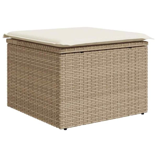 sofasæt til haven 7 dele med hynder polyrattan beige
