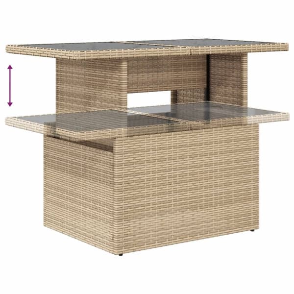 sofasæt til haven 7 dele med hynder polyrattan beige