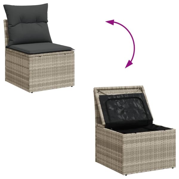 sofasæt til haven 7 dele med hynder polyrattan lysegrå