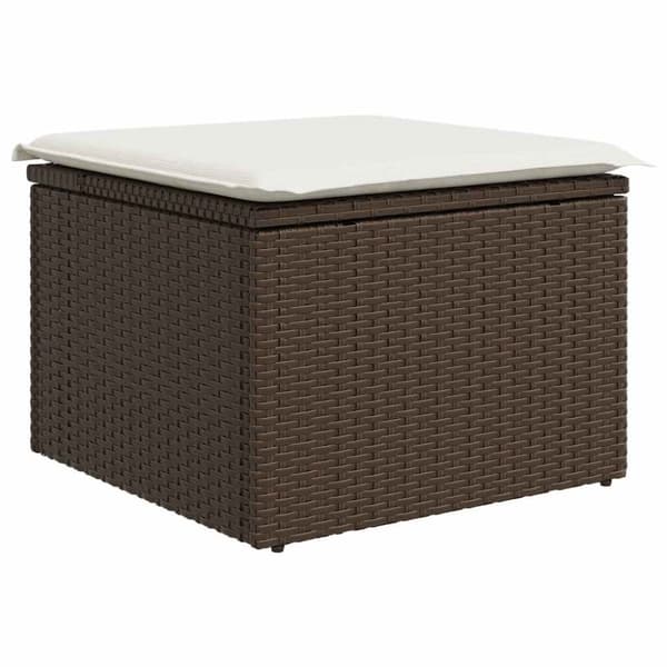 sofasæt til haven 7 dele med hynder polyrattan brun