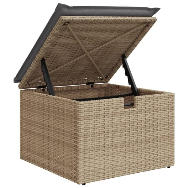 6-osainen puutarhakalustesarja tyynyillä, beige, polyrottinki