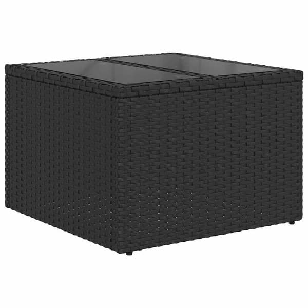 sofasæt til haven 7 dele med hynder polyrattan sort