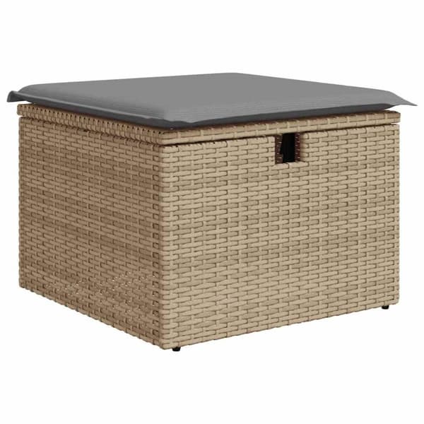 Soffgrupp för trädgård med dynor 4 delar beige konstrotting