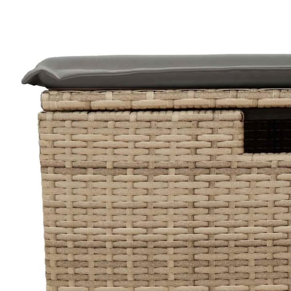 Soffgrupp för trädgård med dynor 4 delar beige konstrotting