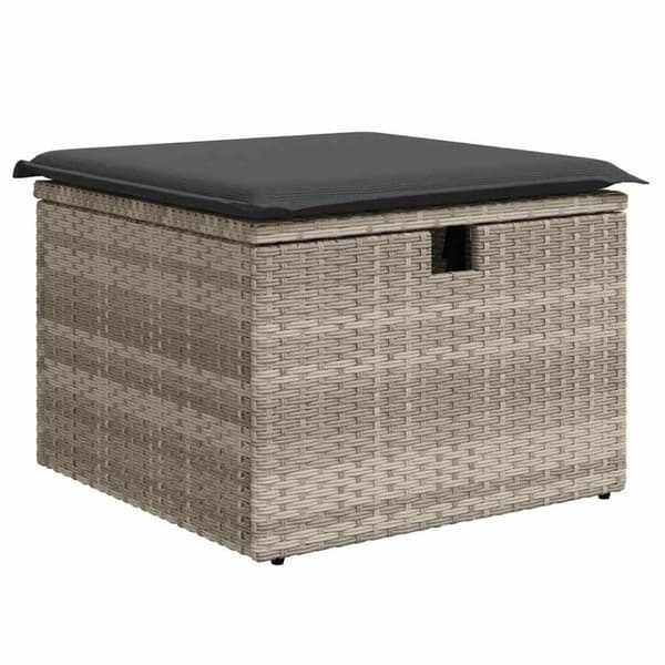 sofasæt til haven 10 dele med hynder polyrattan lysegrå