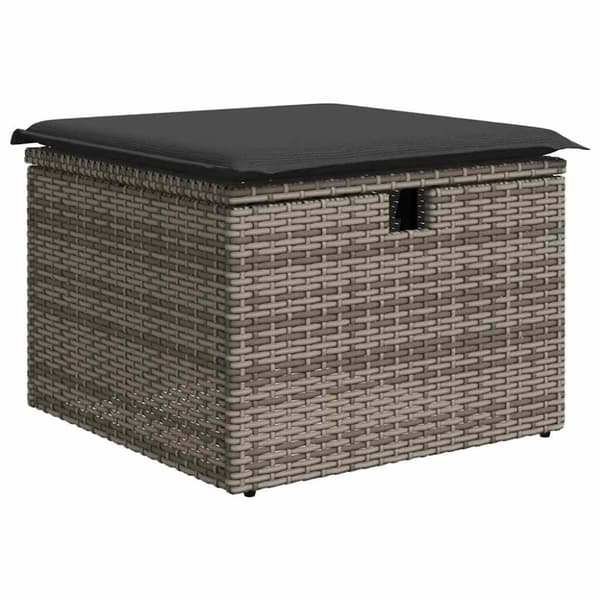 sofasæt til haven 8 dele med hynder polyrattan akacietræ grå