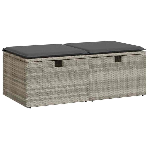 sofasæt til haven 2dele med hynder polyrattan akacietræ lysegrå