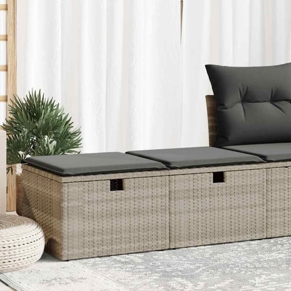 sofasæt til haven 2dele med hynder polyrattan akacietræ lysegrå