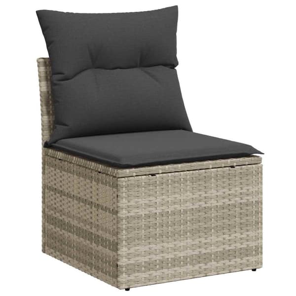 sofasæt til haven 9 dele med hynder polyrattan lysegrå