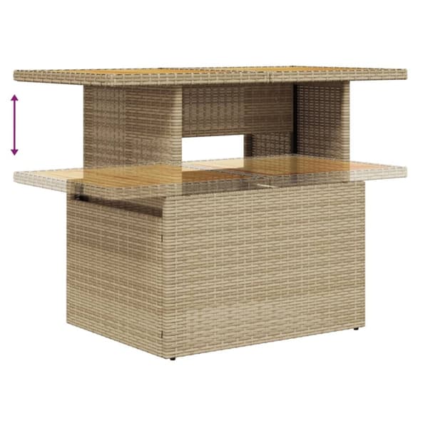 sofasæt til haven 7 dele med hynder polyrattan beige
