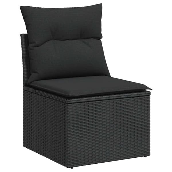 sofasæt til haven 7 dele med hynder polyrattan sort
