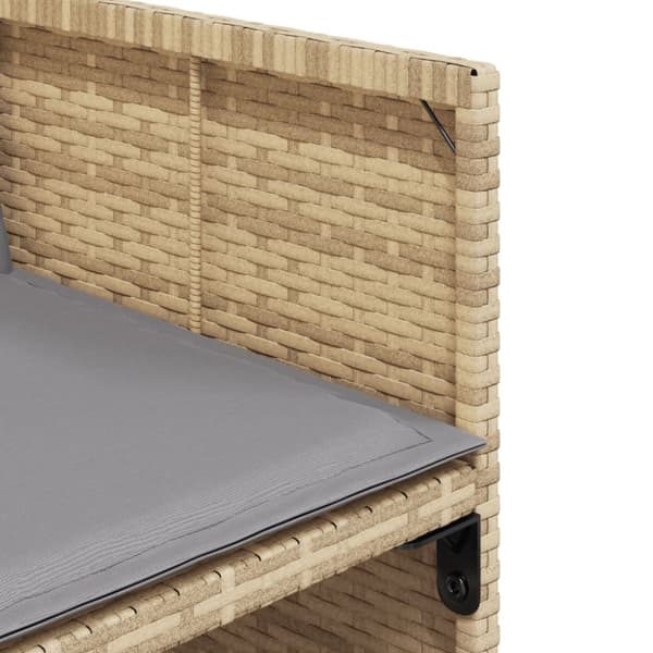 5-osainen puutarhakalustesarja tyynyillä, sekoitettu beige