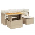 Miniatyrbillede 2 af 3: sofasæt til haven 6 dele med hynder polyrattan beige