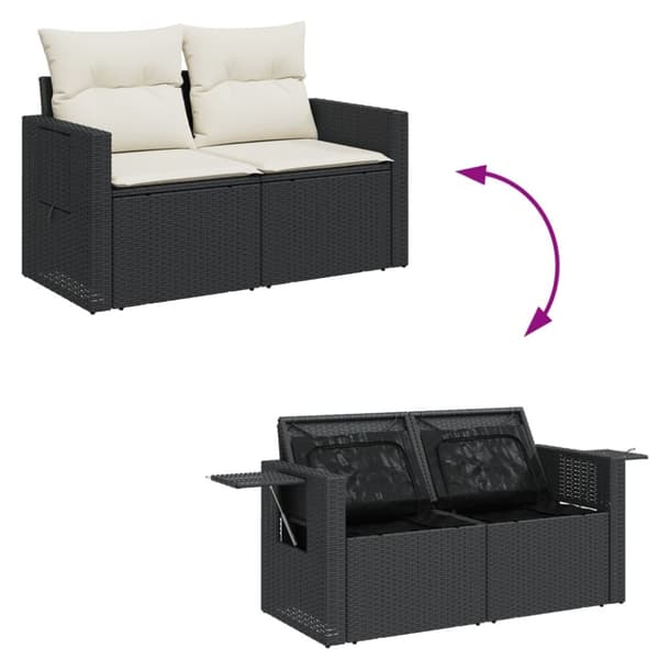 sofasæt til haven 11 dele med hynder polyrattan sort