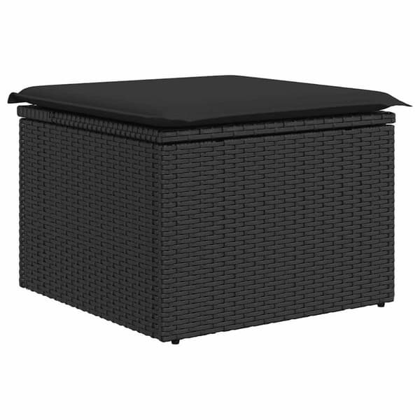 sofasæt til haven 7 dele med hynder polyrattan sort