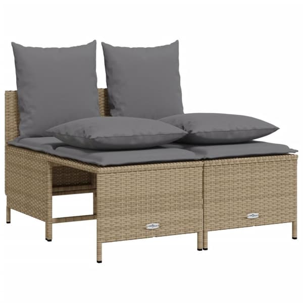 5-osainen puutarhakalustesarja tyynyillä, beige, polyrottinki