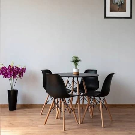 SETTI 80CM MUSTA + MUSTAT PIANOTUOLIT toimistoon, olohuoneeseen, ruokailutilaan