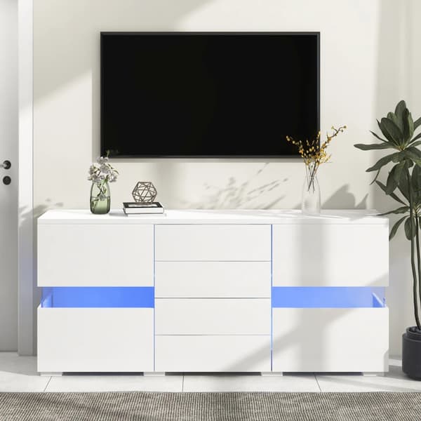TV-skab, vægmonteret design, LED-belysning, 04