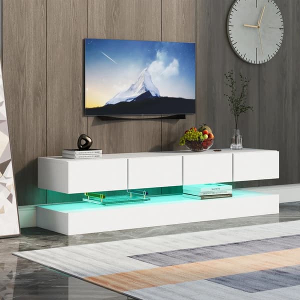 TV-skåp, väggmonterad design, LED-belysning, 01