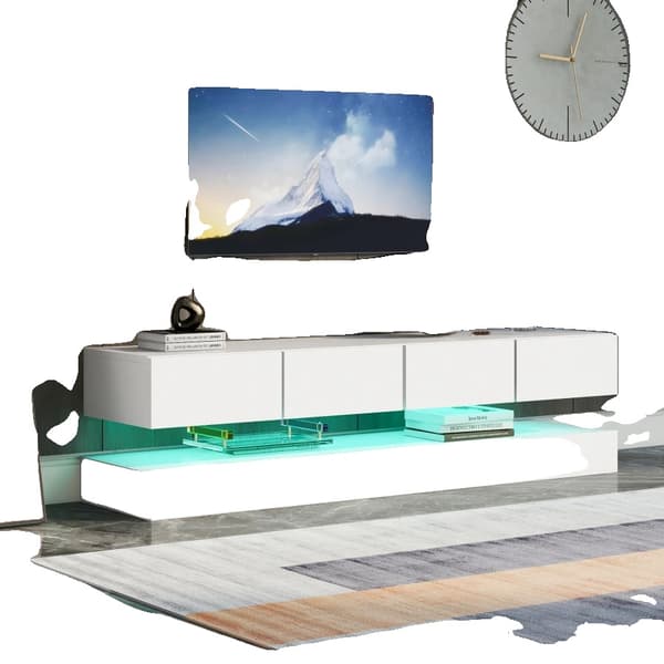 TV-skåp, väggmonterad design, LED-belysning, 01
