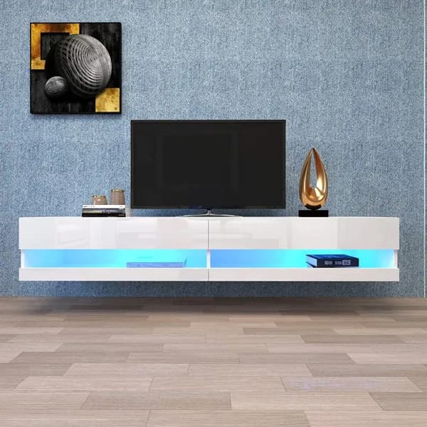 TV-kaappi, seinälle kiinnitettävä muotoilu, LED-valaistus, 02