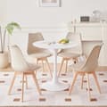 Miniatyrbild 2 av 2: Rund matbordssats, nordisk design, mångsidig, Beige matgrupper