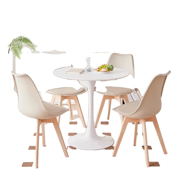 Rund matbordssats, nordisk design, mångsidig, Beige matgrupper