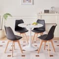 Miniatyrbillede 2 af 2: Rundt spisebordssæt, nordisk design, multifunktionelt, Sorte spisesæt