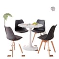 Miniatyrbillede 1 af 2: Rundt spisebordssæt, nordisk design, multifunktionelt, Sorte spisesæt