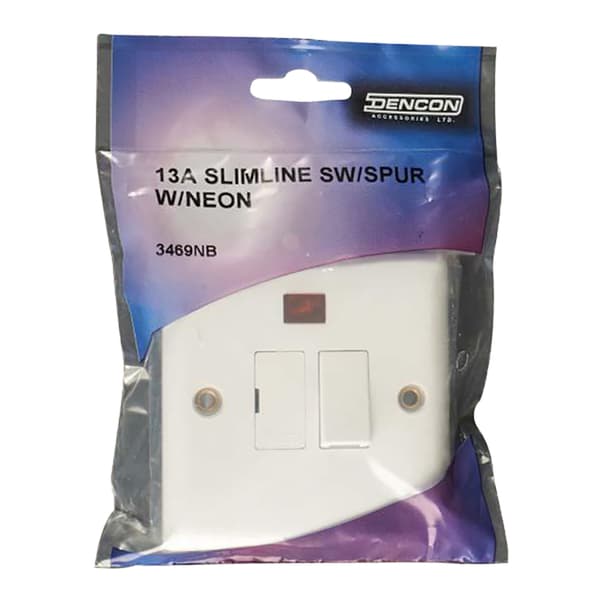 Dencon Slimline 13A Spur With Neon White One Size