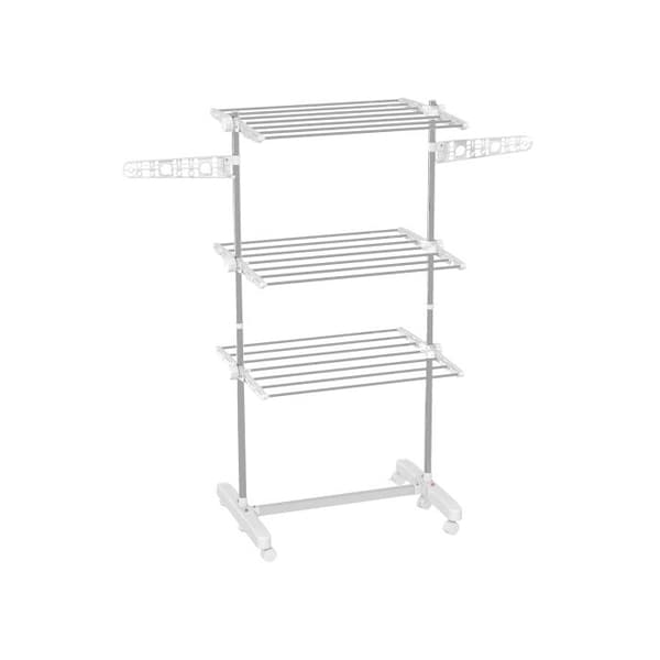 Mobilt torkställ HOMCOM Tredubbelt hopfällbart med hjul, 80-142 x 55 x 152 cm