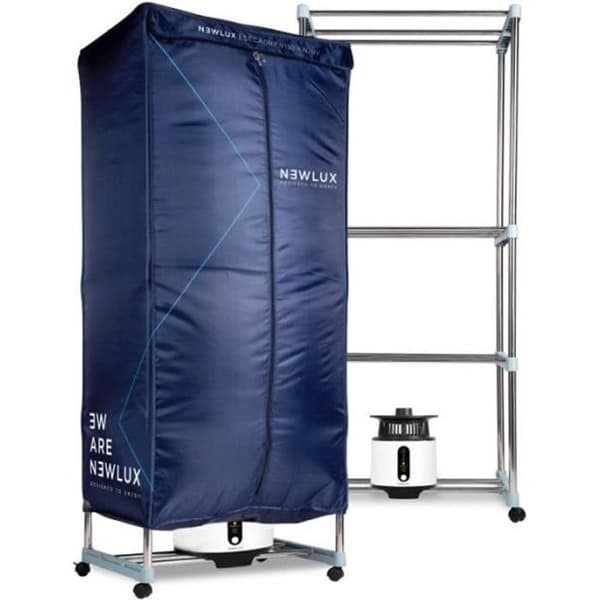 NEWLUX-Mobil elektrisk klädestork Secadry V150. Multifunktionell, 1200W, UV-lampa, kapacitet 15kg, timer 180min, 3 nivåer.