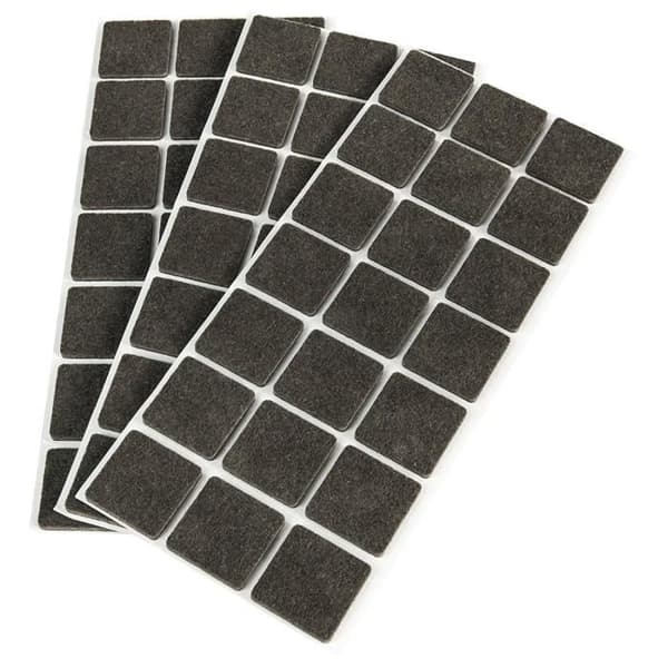 Emuca 2038816 Set med 63 fyrkantiga filtkuddar 30x30mm självhäftande brun: DIY