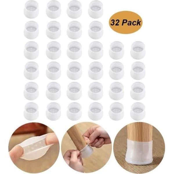 32st Silikonstol Benmössa Slipcovers Möbelskydd Halkfri, stretchig rund överdrag - Yunstore