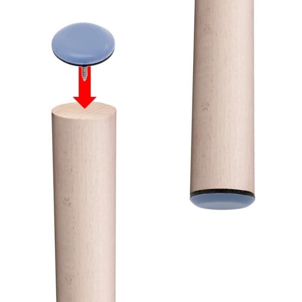 4x Teflon PTFE gliddyna 22 mm för att spika golvskydd möbelstolsfot