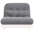 Miniatyrbild 6 av 11: vidaXL Futonbäddsoffa med madrass vit 100x206x11 cm massiv furu