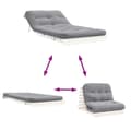 Miniatyrbild 9 av 11: vidaXL Futonbäddsoffa med madrass vit 100x206x11 cm massiv furu