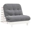 Miniatyrbilde 3 av 11: vidaXL Futonsofa med madrass hvit 80x206x11 cm heltre furu